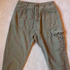 Free People Olive Green Wide Leg Pants